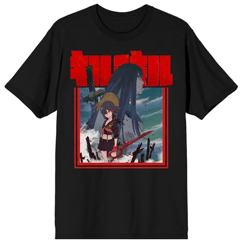 Kill La Kill Ryuko & Satsuki Adult Black Crew Neck Short Sleeve T-shirt