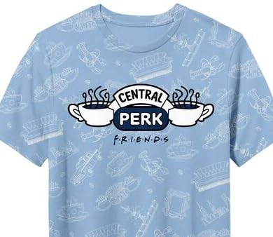 Friends All Over Print on Men's Light Blue Short Sleeve Tee