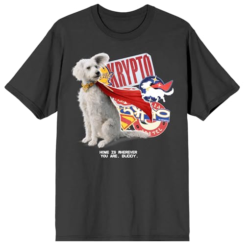 Supergirl Movie (2026) Krypto Sticker Art Men’s Charcoal Crew Neck Short Sleeve T-shirt