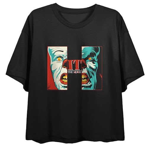 It (1990) Every Nightmare Women's Black Graphic Crop Tee