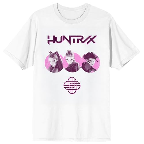 KPop Demon Hunters Huntrix Trio Close Up on White Short Sleeve Adult T Shirt