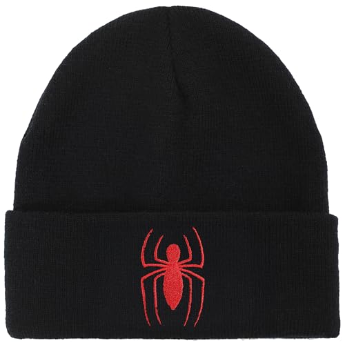 Spider-Man Spiderman Logo Embroidery Standard Cuff Acrylic Knit Beanie Cuff Beanie
