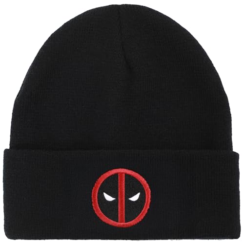 Deadpool Logo Embroidery Acrylic Knit Standard Cuff Beanie