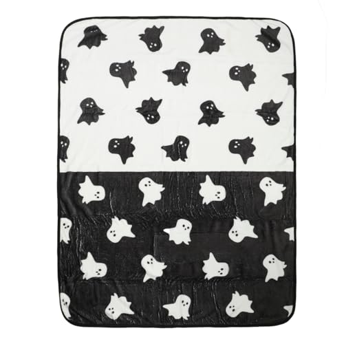 Halloween Ghosts Black & White 45" X 60" Throw Blanket