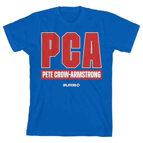 MLBPA Pete Crow-Armstrong PCA Youth Royal Blue Crew Neck Short Sleeve T-shirt