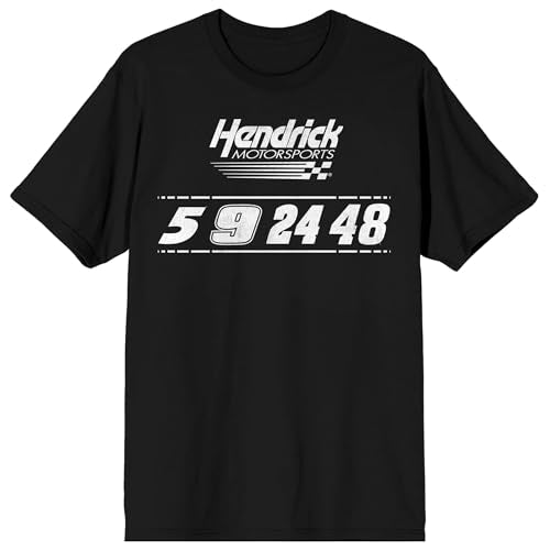 Hendrick Motorsports 5 9 24 48 Adult Black Crew Neck Short Sleeve T-shirt