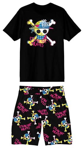 One Piece Live Action Straw Hat Skull & Crossbones Logo Men's 2-Pack Pajama Set