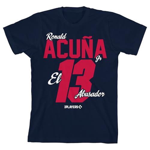 MLBPA Ronald Alcuna 13 El Abusador Youth Navy Crew Neck Short Sleeve T-shirt