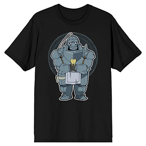 Fullmetal Alchemist Brotherhood Metal Man Crew Neck Short Sleeve Men's Black T-shirt