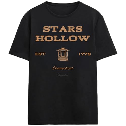 Gilmore Girls Stars Hollow School Days Gazebo Adult Black Crew Neck Short Sleeve T-shirt