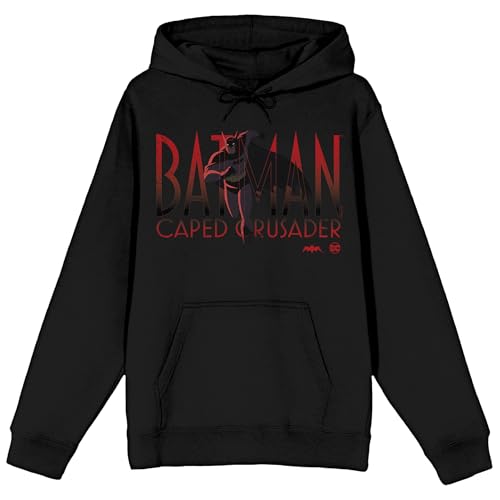 Batman Caped Crusader Batman Running Adult Black Long Sleeve Hooded Sweatshirt