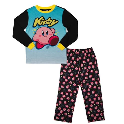 Youth Kirby Sleepwear Set: Long-Sleeve Tee Shirt, Sleep Shorts, and Sleep Pants