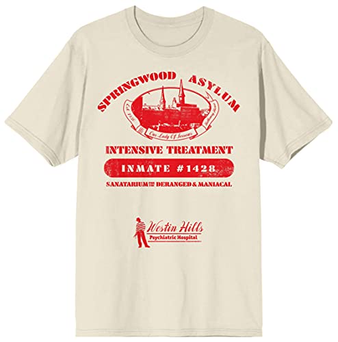 Nightmare on Elm Street Springwood Asylum Men's Natural Graphic Tee