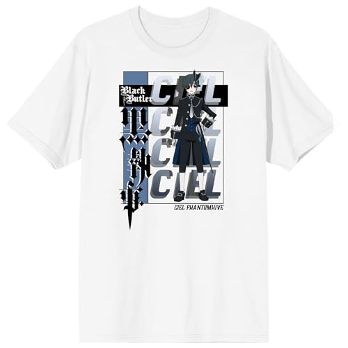 Black Butler Ciel Men's White Short Sleeve Tee