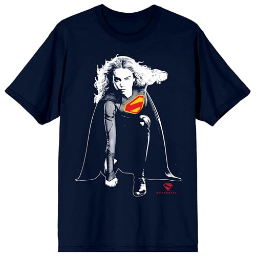 Supergirl Movie (2026) Heroic Pose Men’s Navy Crew Neck Short Sleeve T-shirt