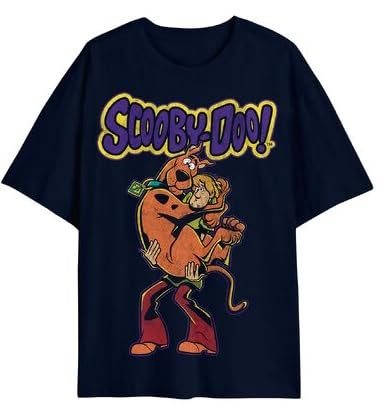 Scooby Doo Oversized Character Front and Back on Men's Black Short Sleeve Tee