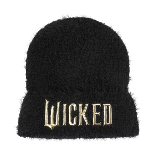 Wicked Logo Black Fuzzy Yarn Cuff Beanie