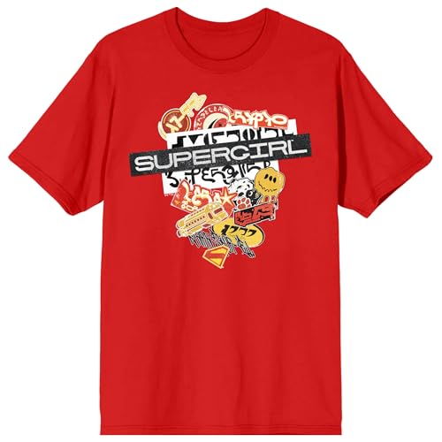 Supergirl Movie (2026) Sticker Art Men’s Red Crew Neck Short Sleeve T-shirt