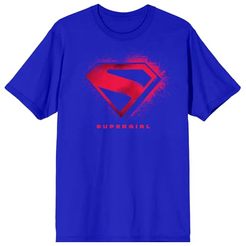 Supergirl Movie (2026) Distressed Logo Men’s Royal Blue Crew Neck Short Sleeve T-shirt