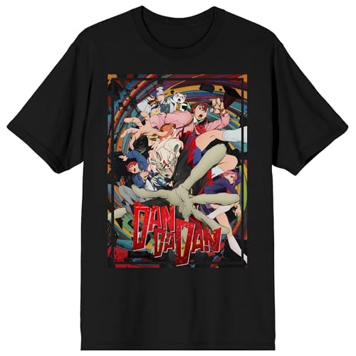 Dandadan Random Debris Adult Black Crew Neck Short Sleeve Tee
