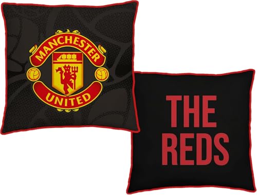 Manchester United FC Official Reversible 2 Sided Red Cushion (16 x 16 Inches)