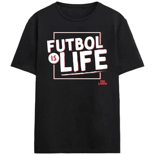 Ted Lasso Futbol Is Life Adult Black Crew Neck Short Sleeve T-shirt