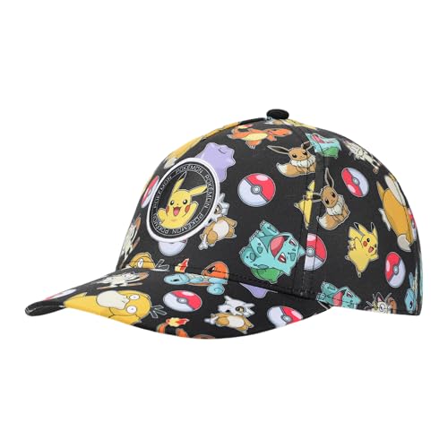 Pokémon Characters All-Over Print Youth Black Traditional Adjustable Hat