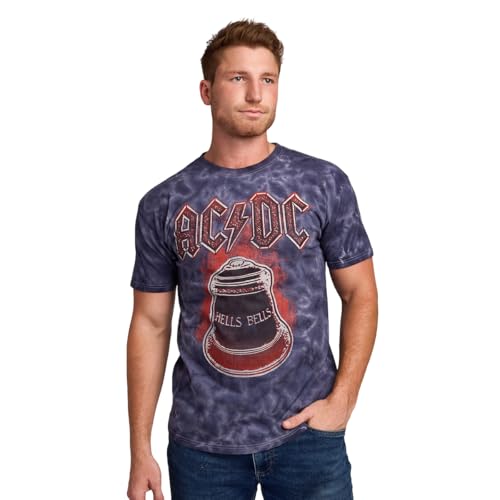 AC/DC Hells Bells Men's Purple Cloud Wash Short Sleeve Tee