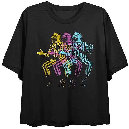 Beetlejuice Illusion Women's Black Short Sleeve Crop Tee