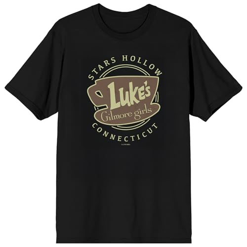 Gilmore Girls Luke's Diner Stars Hollow Connecticut on Black Short Sleeve Adult T-Shirt
