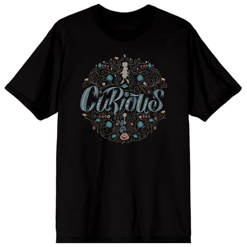 Coraline Curious Circle Adult Black Crew Neck Short Sleeve T-shirt