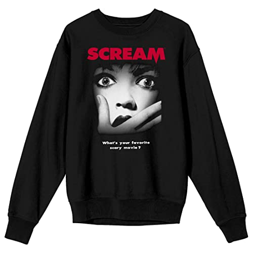 Scream 1-3 Movie Poster Crew Neck Long Sleeve Black Adult Sweatshirt