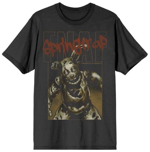 Five Nights At Freddy's Springtrap Freddy Men's Brown Crew Neck Short Sleeve T-shirt