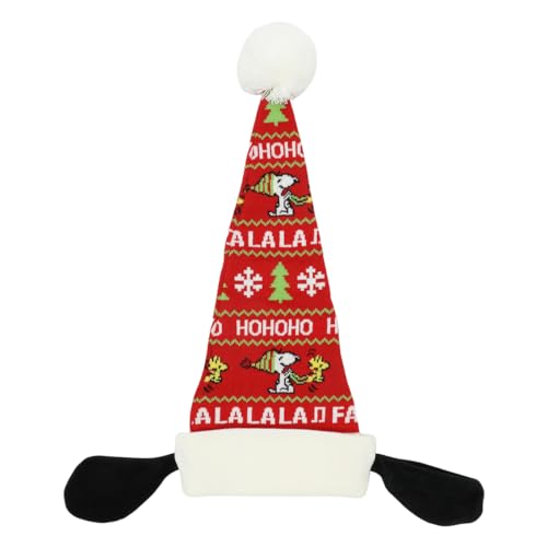 Peanuts Snoopy and Woodstock Pattern Adult Christmas Santa Hat
