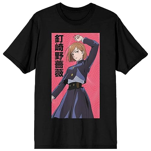 Jujutsu Kaisen Nobara Crew Neck Short Sleeve Men's Black T-shirt