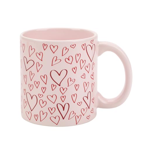 Hearts Pink 16 Oz Ceramic Mug