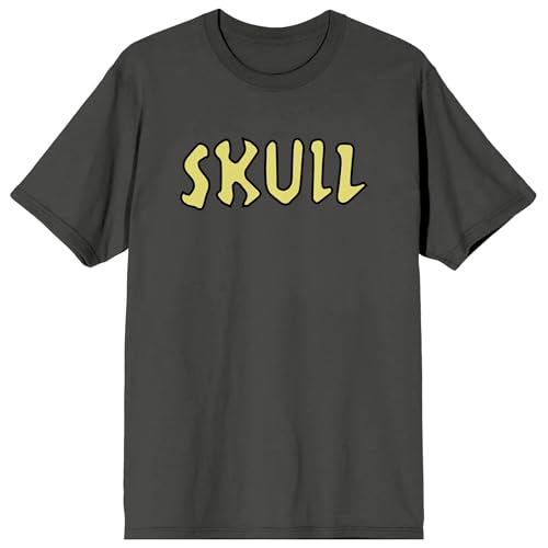 Beavis & Butthead Skull Adult Charcoal Crew Neck Short Sleeve T-shirt