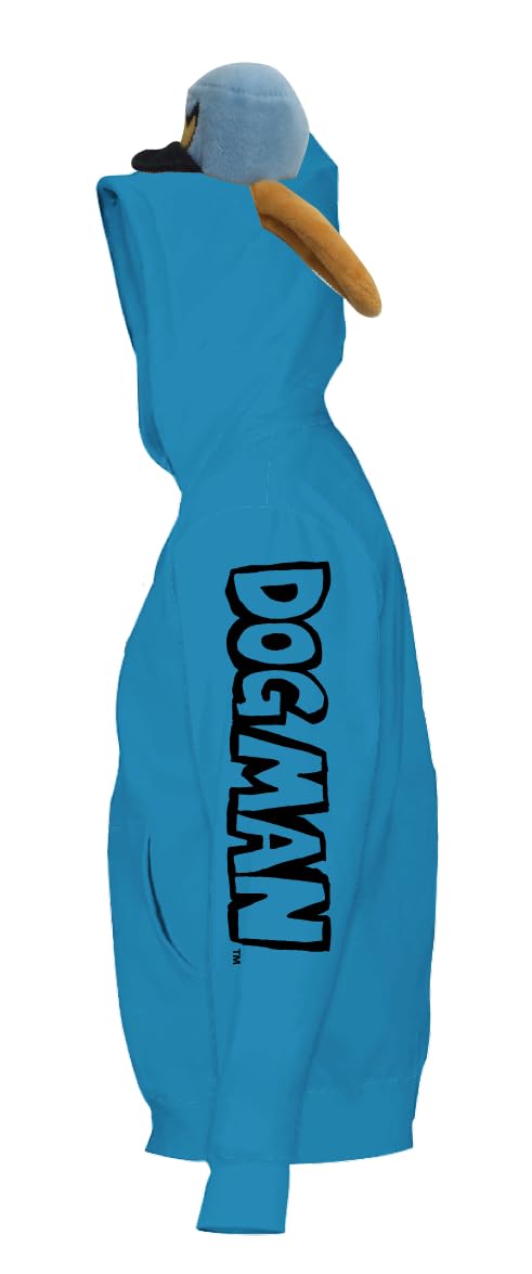 Dog Man Emblem Boy's Blue Long Sleeve Cosplay Zip-Up Hoodie