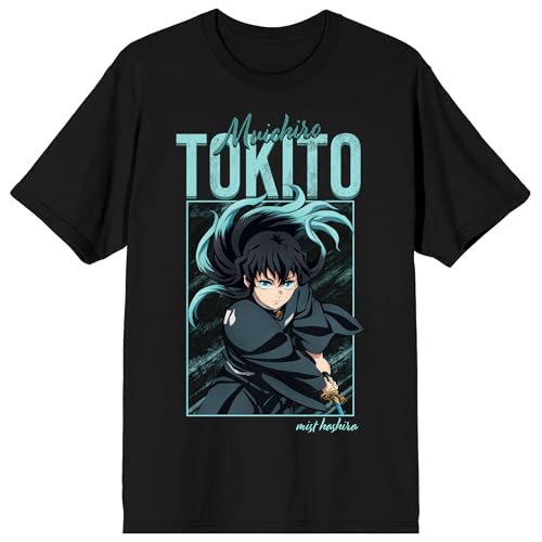 Demon Slayer Infinity Castle Muchichiro Tokito Adult Black Crew Neck Short Sleeve T-shirt