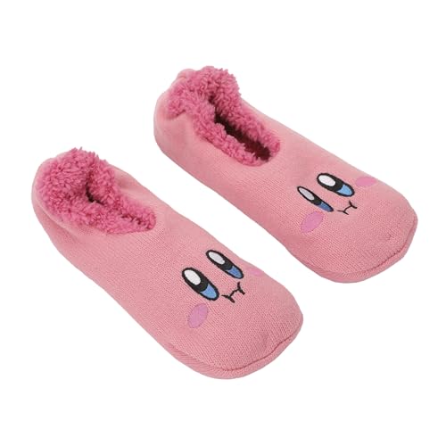 Kirby Character Face & Candies Women's Pink Indoor Slipper Socks