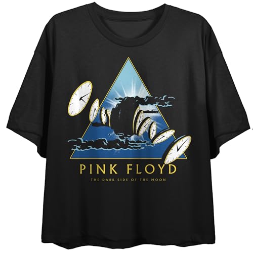 Pink Floyd Melting Clocks Women's Black Crop Tee