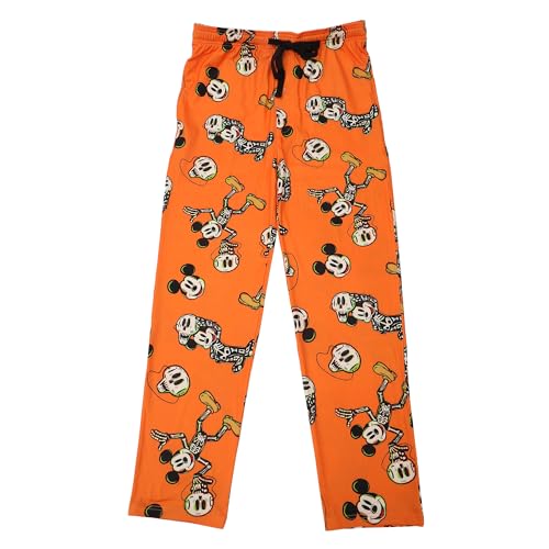 Disney Mickey Mouse Skeleton Mickey Adult Orange Sleep Pajama Pants