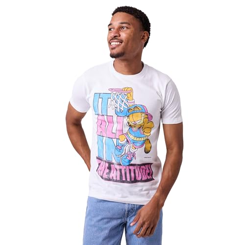 Garfield It's All In The Attitude Men's White Crew Neck Short Sleeve T-shirt