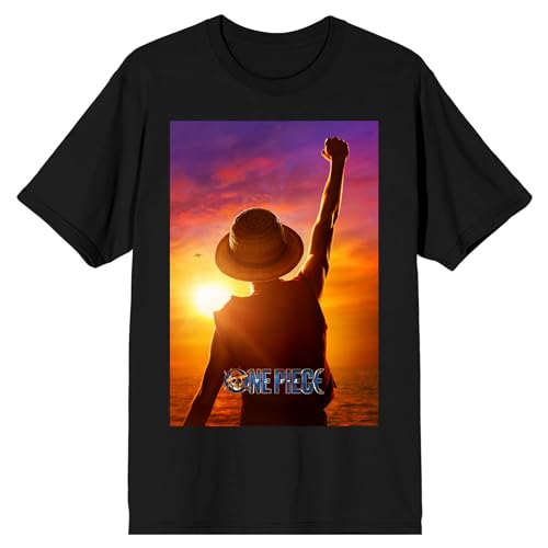 One Piece (Live Action) Monkey D. Luffy Men's Black Short Sleeve Tee
