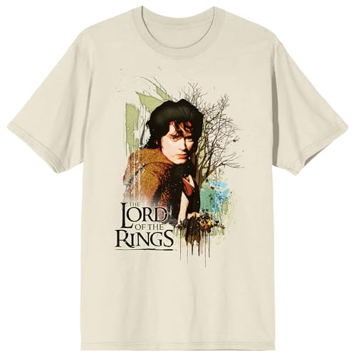 Lord Of The Rings Frodo Baggins Ink Splash Tree Adult Natural Crew Neck Short Sleeve T-shirt