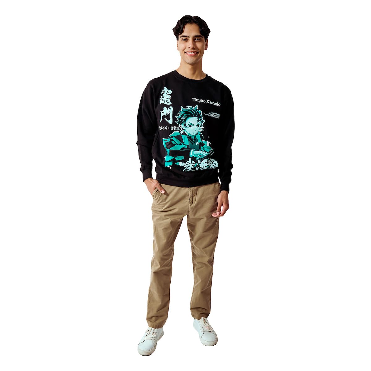Demon Slayer Tanjiro Kamado Unisex Adult Black Crew Neck Sweatshirt