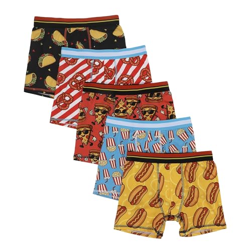 FUNFARE Underwear Favorite Snacks All-Over Prints Boys' Boxer Briefs Multipack (5 Pack)