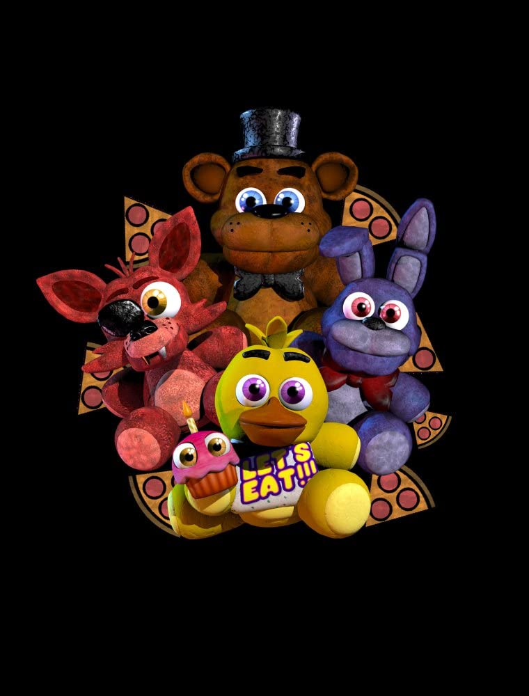Five Nights at Freddy's Character Plushies Boy's Black T-shirt