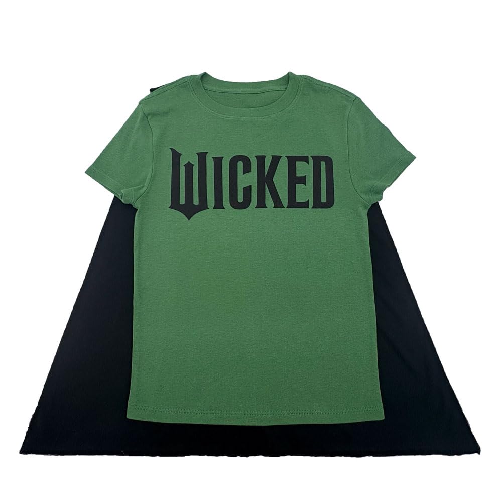 Wicked Logo Junior's Green Crew Neck Short Sleeve Caped Tee