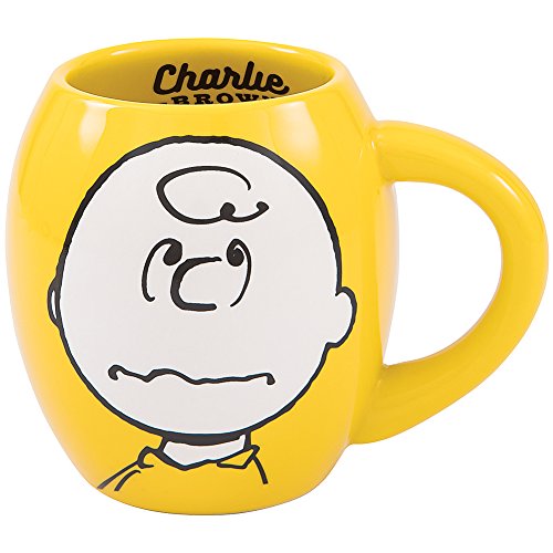 Vandor Peanuts Charlie Brown 18-Ounce Oval Ceramic Mug